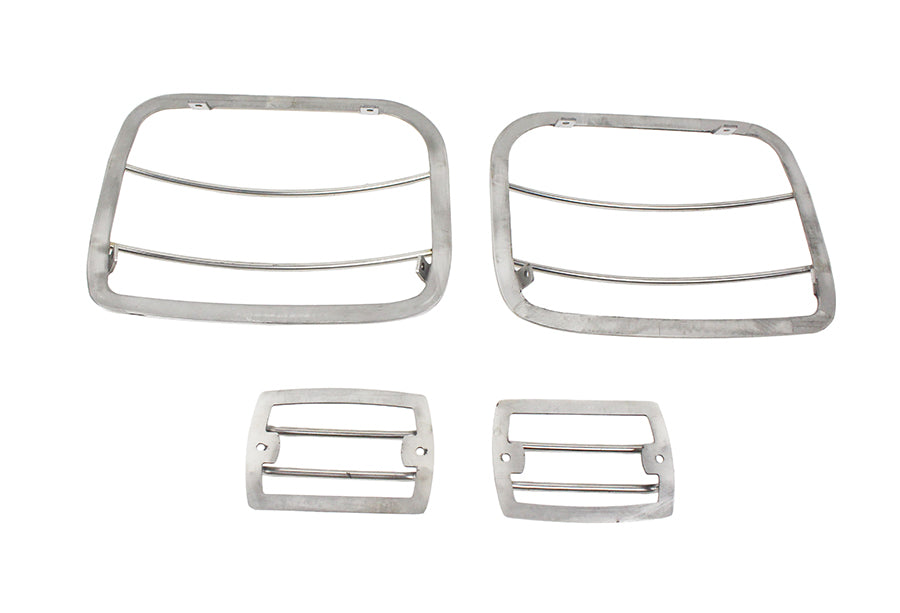 Jeep YJ Light Guard Set 4 Pieces 87-95 Wrangler TJ Polished Silver Kentrol