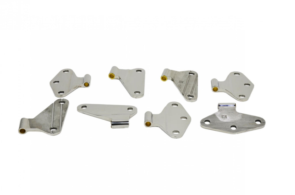 Jeep JK Body Door Hinge Set 8 Pieces 4 Door 07-18 Wrangler JK Polished Silver Kentrol