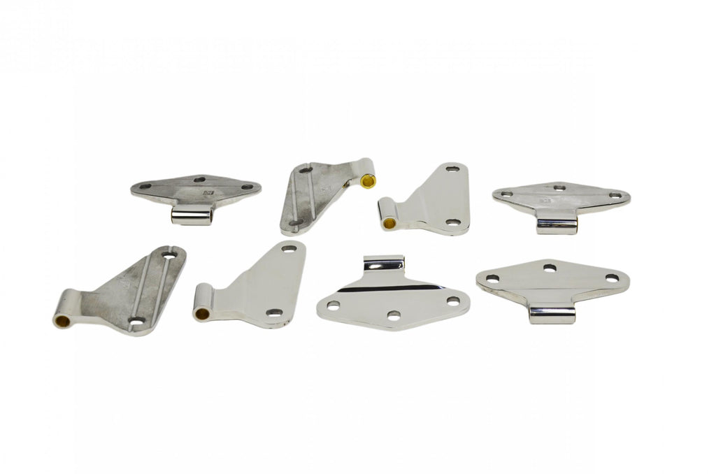 Jeep JK Body Door Hinge Set 8 Pieces 4 Door 07-18 Wrangler JK Polished Silver Kentrol