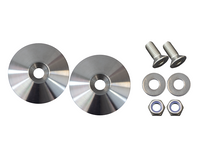 Load image into Gallery viewer, Jeep Wrangler Hood Bumper Deletes For 97-19 Wrangler JK/TJ Polished Stainless Steel Kentrol