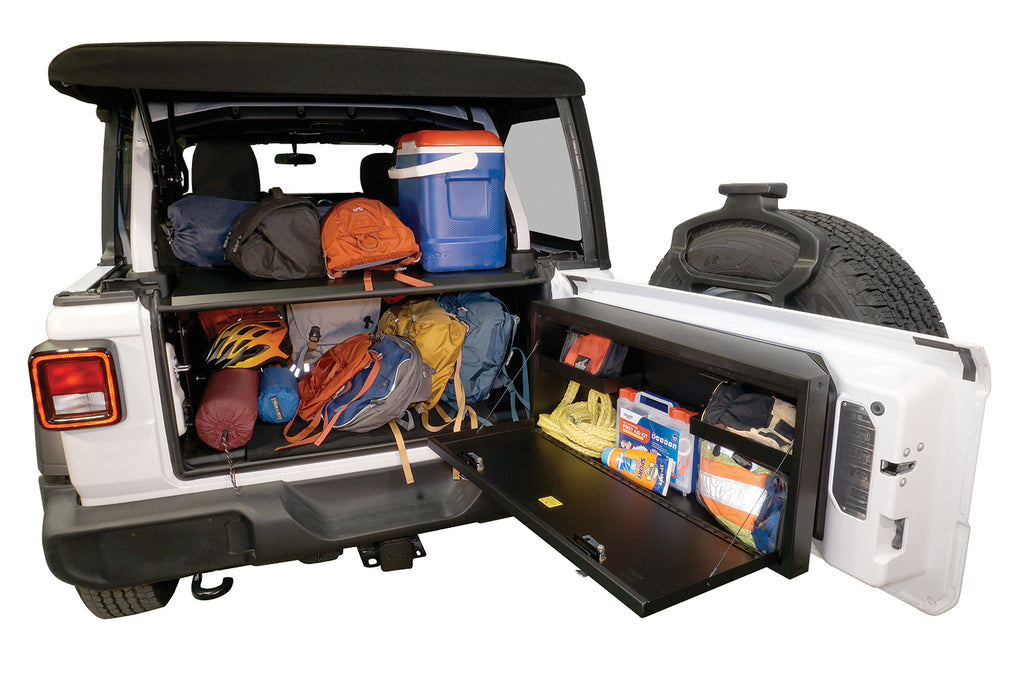 Deluxe Cargo Enclosure - 18-23 Wrangler JL {21-23 Exc. 4XE} 4-Door w/ OEM Subwoofer Black Tuffy Security Products