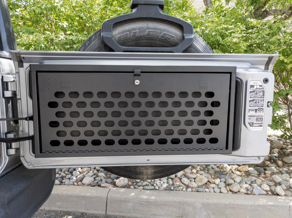 Tailgate Lockbox - 18-23 Wrangler JL MOLLE Panel Black Tuffy Security Products