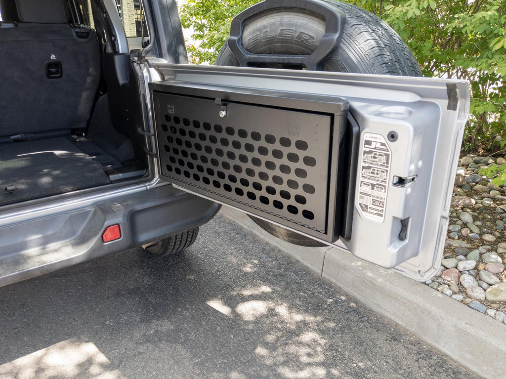 Tailgate Lockbox - 18-23 Wrangler JL MOLLE Panel Black Tuffy Security Products