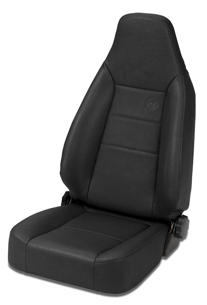 Trailmax II Sport Front High Back Bucket Seat For Jeep 1976-1986 CJ7 All Vinyl Black Denim Bestop