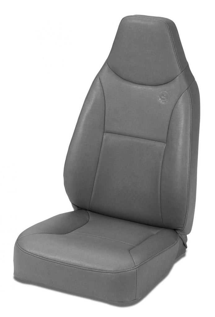 Trailmax II Standard Front High Back Fixed Bucket Seat For Jeep 1976-1986 CJ7 All Vinyl Charcoal/Gray Bestop