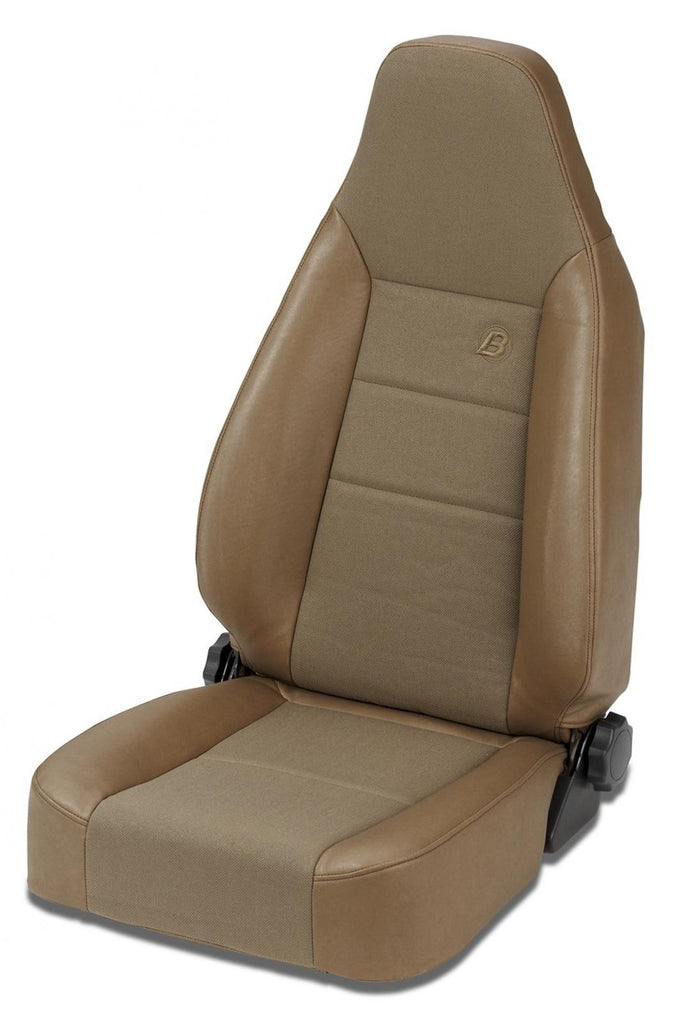Trailmax II Sport Front High Back Bucket Seat For Jeep 1976-1986 CJ7 Center Fabric Insert Spice Bestop