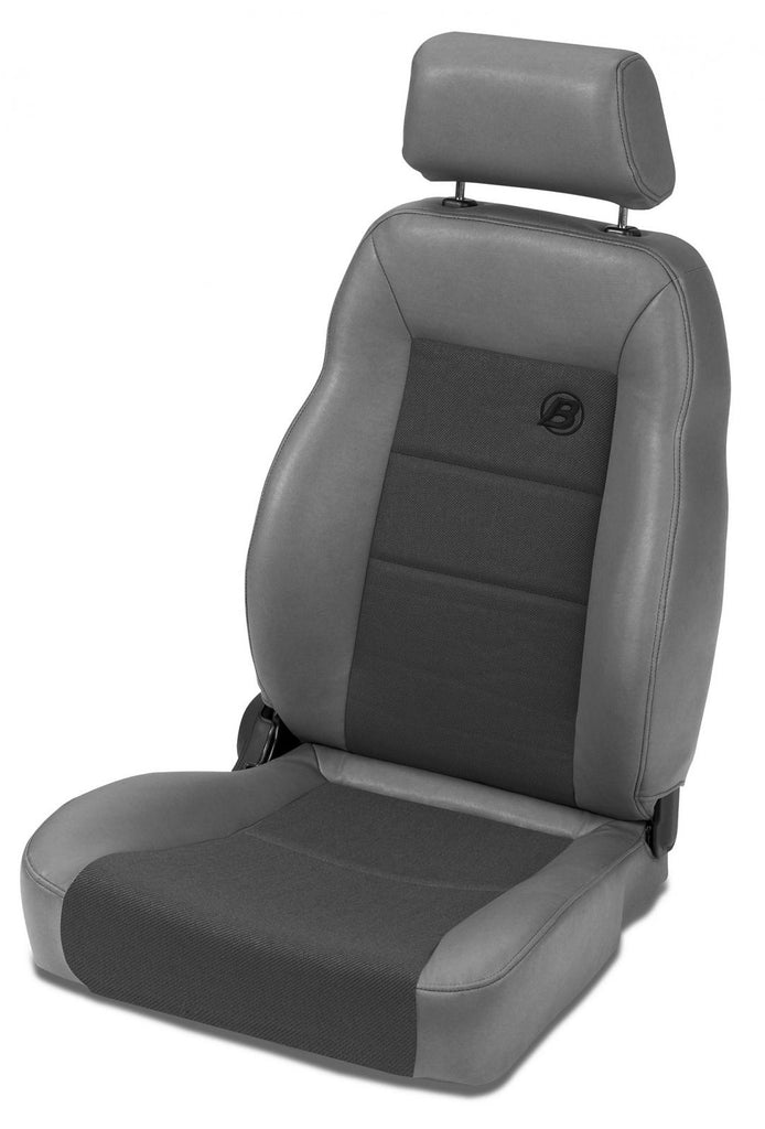 Jeep Seat Trailmax II Pro Front Driver Seat For Jeep 1976-1986 CJ7 Center Fabric Insert Charcoal/Gray Bestop