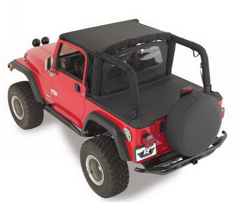Rampage Copertura Per Capote Morbida In Denim Nero Per Jeep. Tonneau Cover Per Proteggere La Capote Da Sole, Polvere E Pioggia. Facile Installazione. - 4