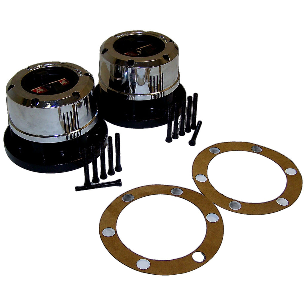 Locking Hub Set for 72-81 CJ's w/ 6-Bolt Flange Mounting for Std. 27 Spline Axle Crown Automotive