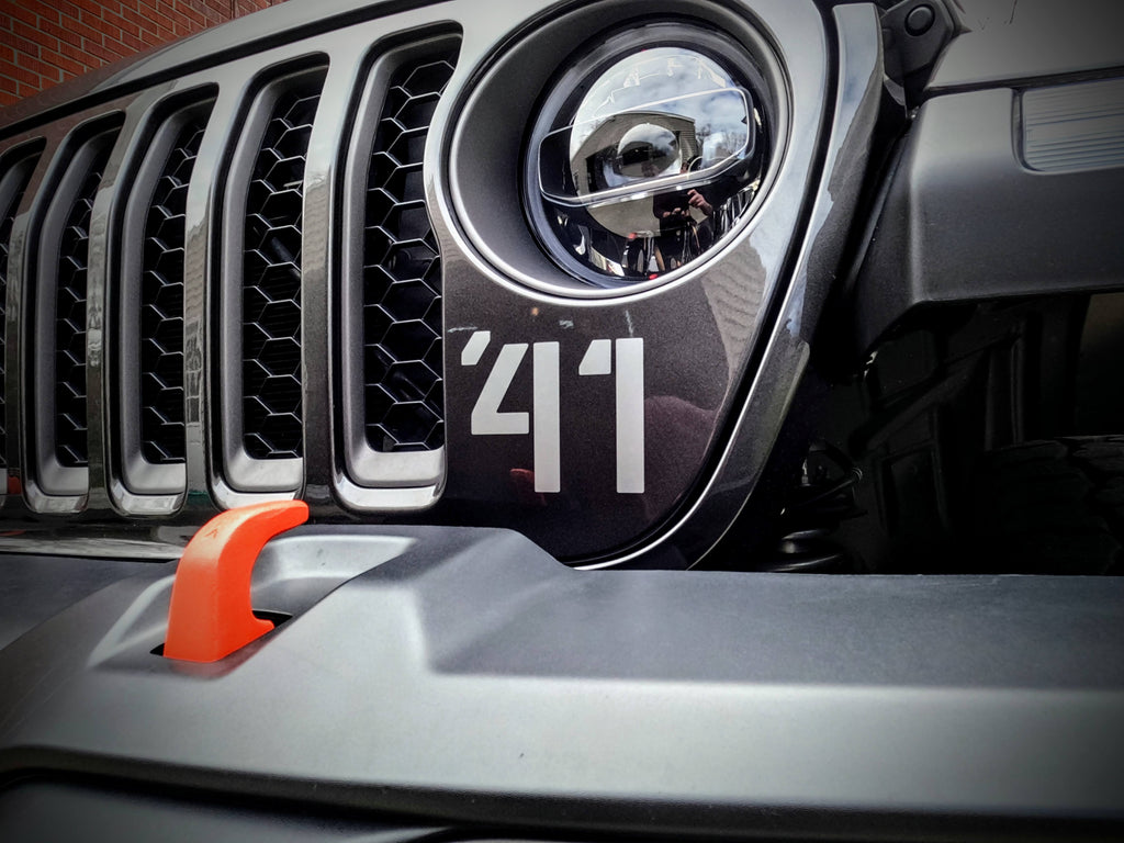 '41 Decal Pair-Willys Inspired- Fits Jeep Wrangler  & Gladiator Grille Decal-Pair