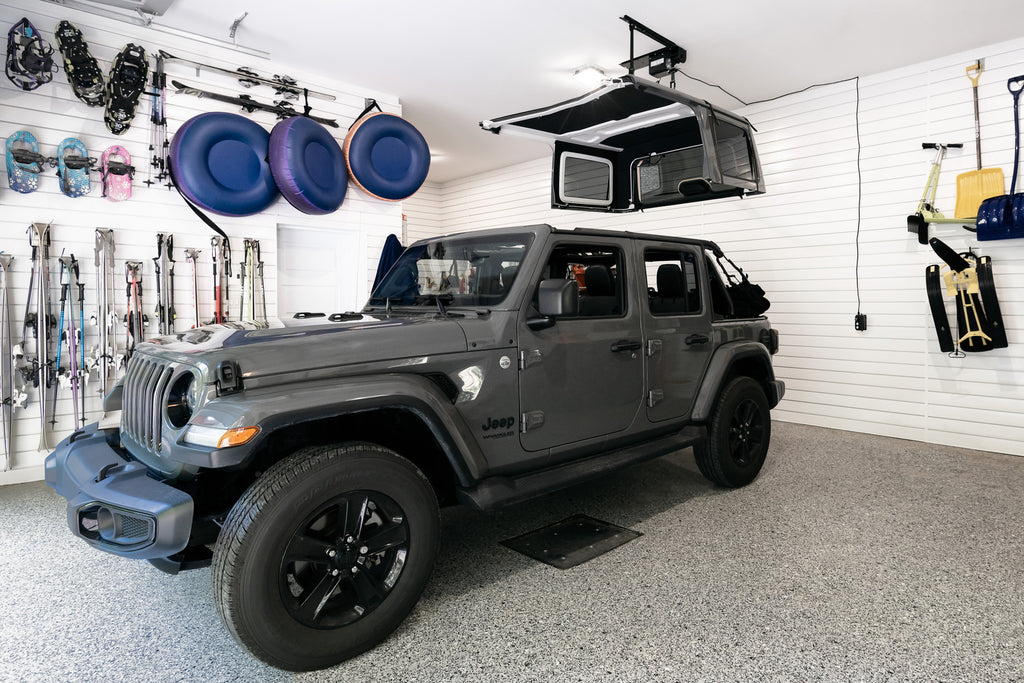 HOSS Storage Hardtop Hoist For Jeep 2018-Current Wrangler JL Black Bestop