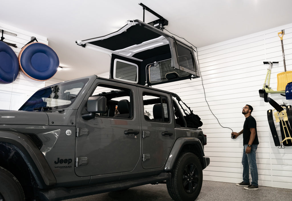 HOSS Storage Hardtop Hoist For Jeep 2018-Current Wrangler JL Black Bestop