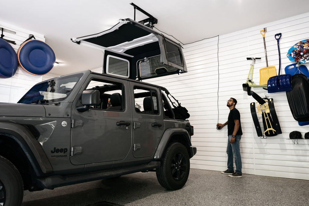 HOSS Storage Hardtop Hoist For Jeep 2018-Current Wrangler JL Black Bestop