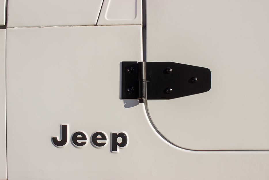 Jeep YJ Door Hinge Set 4 Pieces 87-95 Wrangler TJ Powdercoat Black Kentrol