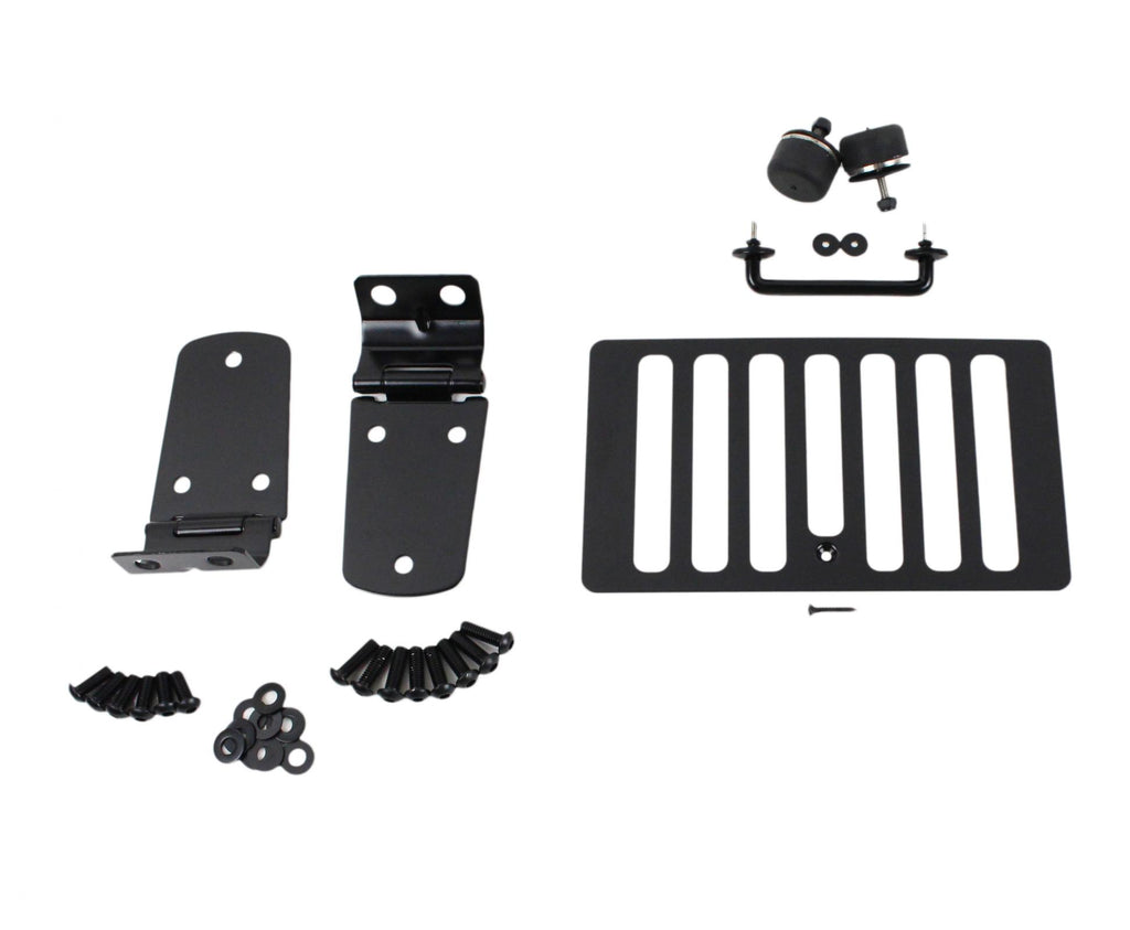 Jeep TJ Hood Kit Without Hood Catch 98-06 Wrangler TJ Powdercoat Black Kentrol
