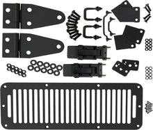 Load image into Gallery viewer, Jeep CJ/YJ Hood Kit With TJ Style Hood Catch 78-95 CJ and Wrangler YJ Powdercoat Black Kentrol