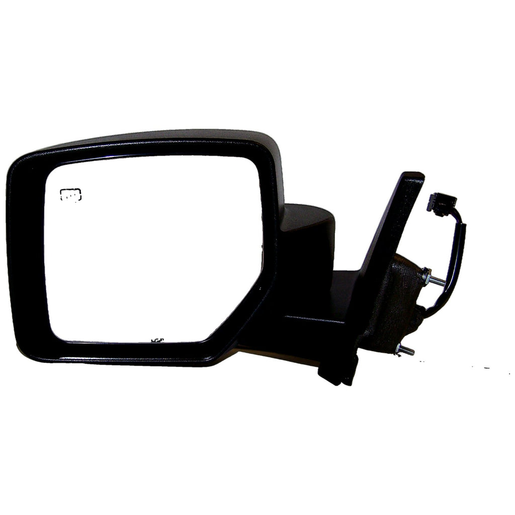 Black ; Left Power, Heated, Manual Folding Mirror for 2007-2014 Jeep MK Patriot Crown Automotive
