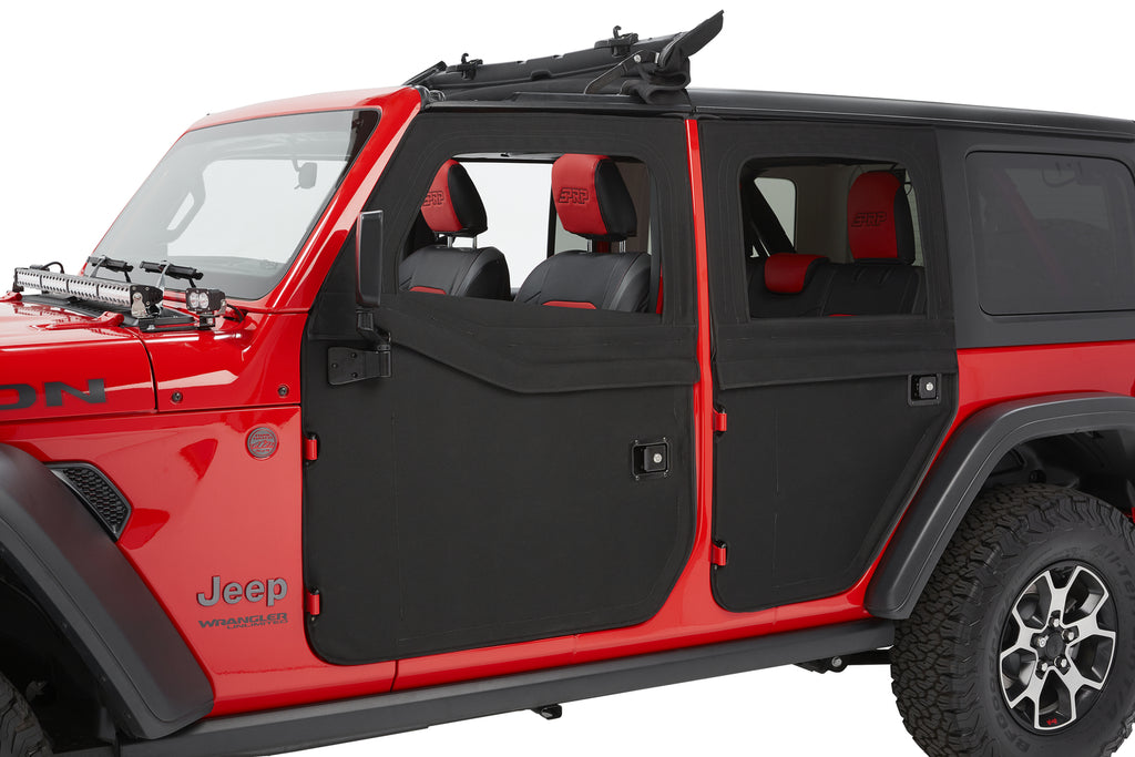 Full Fabric Doors Jeep '20-26 Gladiator '18-26 Wrangler JL Front Black Diamond Bestop