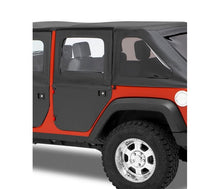 Load image into Gallery viewer, Jeep Doors Full 2-Piece Fabric Doors For Jeep 2007-2018 Wrangler JK Clear Vinyl Rear Black Premium Twill Pair Bestop