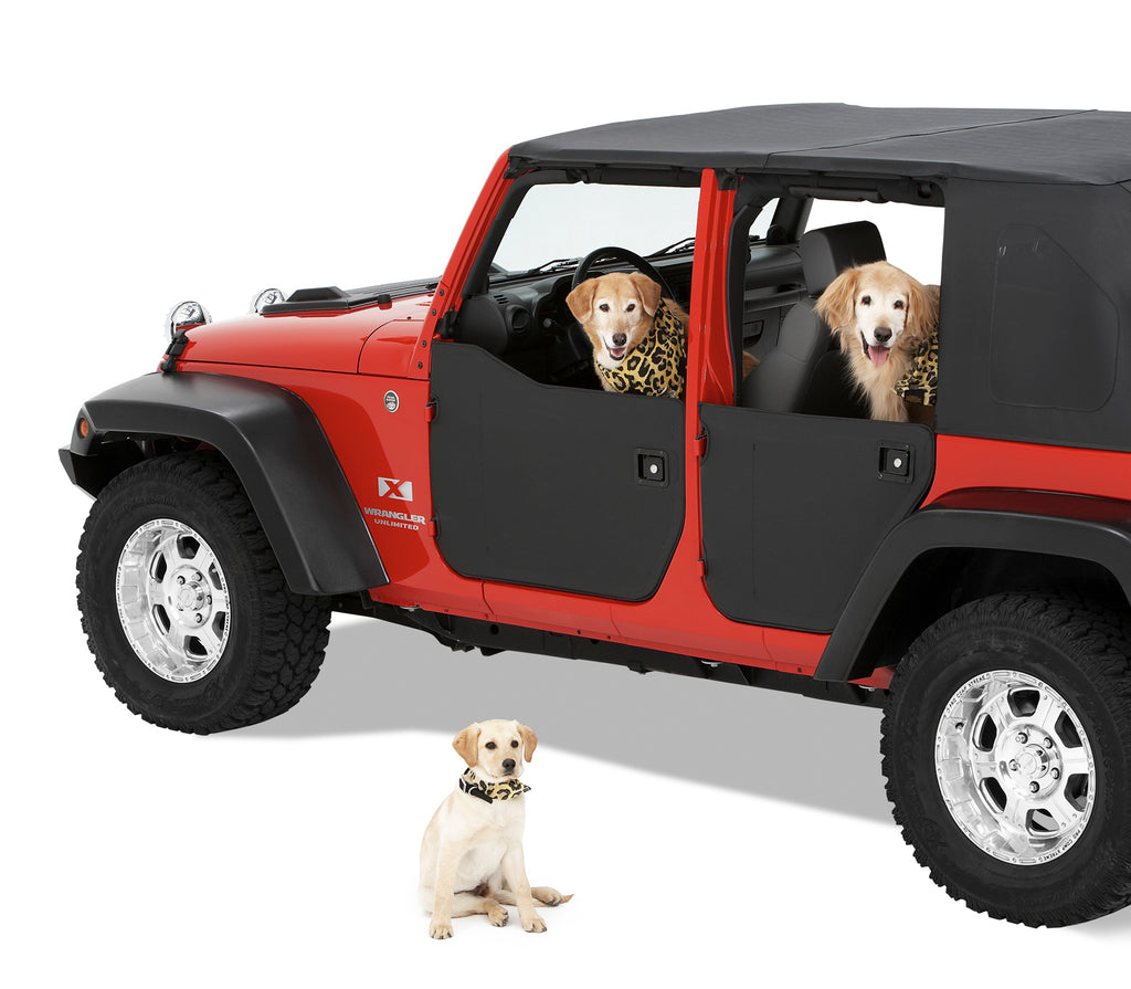 HighRock 4x4 Element Door Enclosure Panels For Jeep 2007-2018 Wrangler JK Front Black Bestop