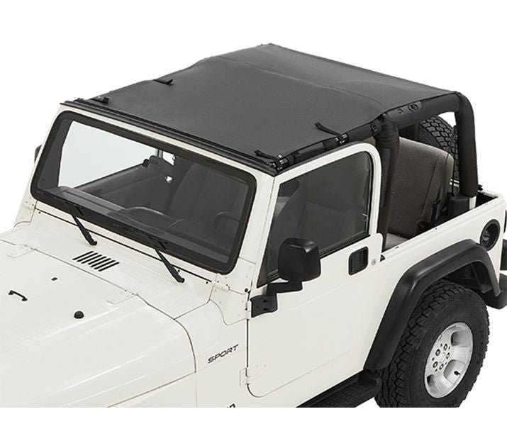 Jeep Wrangler Bikini Top Sun Extended Safari Style Bikini Top For Jeep 1997-2006 Wrangler TJ Black Diamond Bestop