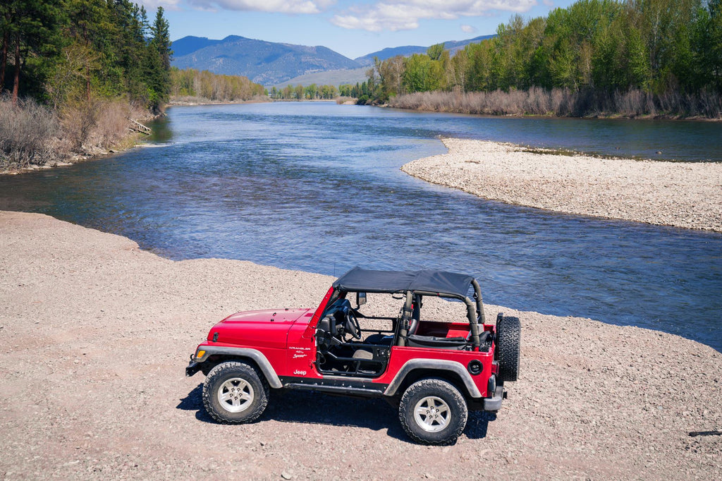 Jeep Bikini Top Header Safari Bikini Tops For Jeep 1997-2002 Wrangler TJ Mesh Fabric Bestop