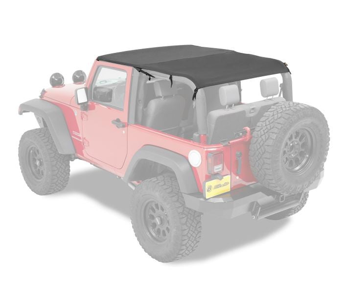 Jeep Wrangler Bikini Top Header Safari Cable Style Bikini Tops For Jeep 2010-2018 Wrangler JK 2 Door Black Diamond Bestop