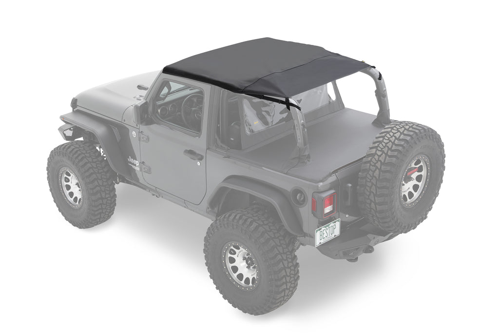 Jeep Wrangler Bikini Top Header Safari Cable Style Bikini Tops For Jeep 2018-2023 Wrangler JL 2 Door Black Diamond Bestop