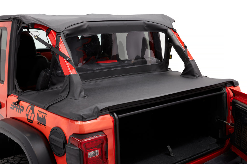 Jeep Wrangler Bikini Top Header Safari Cable Style Bikini Tops For Jeep 2018-2023 Wrangler JL 4 Door Black Diamond Bestop