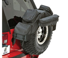 Load image into Gallery viewer, RoughRider Spare Tire Organizer For Jeep 1987-1995 Wrangler YJ Spare Tire Size 30-33 Inch Diameter Black Diamond Bestop