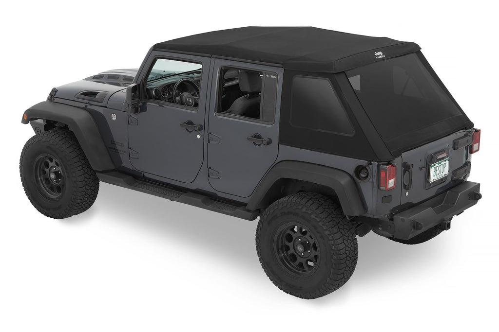 Jeep Trektop Glide - Jeep 07-18 Wrangler JK 4-Door (Premium Black Twill) Bestop