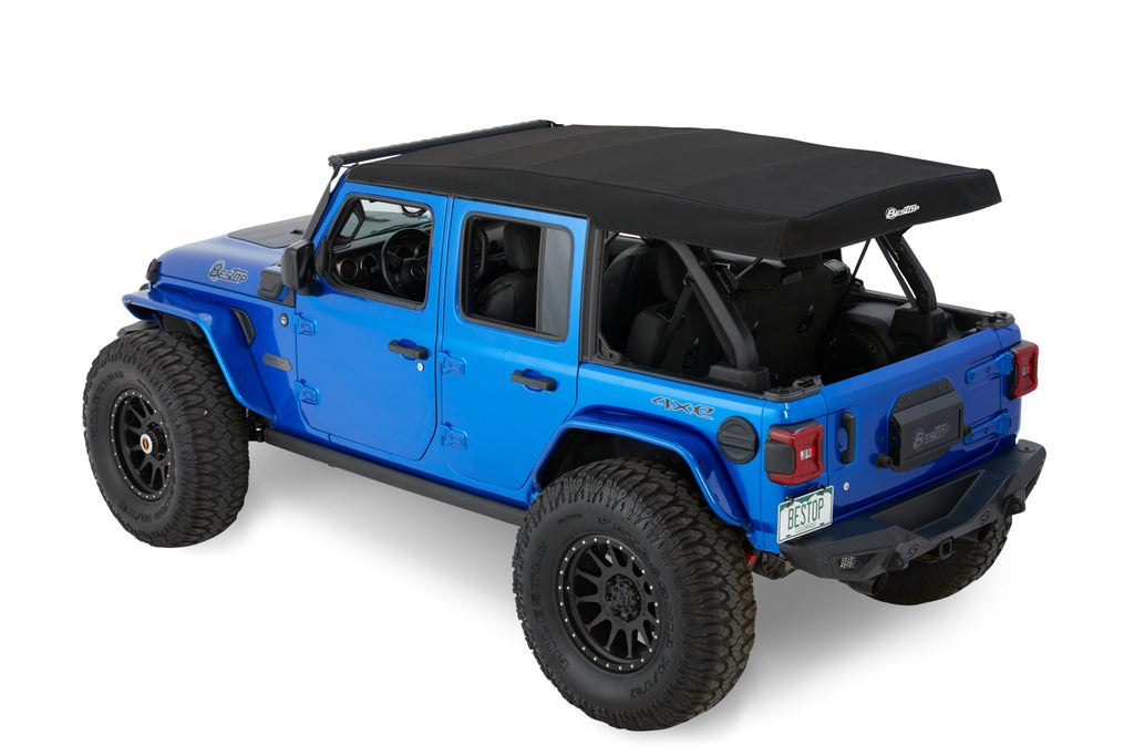 Jeep Soft Top Supertop Squareback Soft Top For Jeep 2018-Current Wrangler JL 4 Door Black Premium Twill Bestop