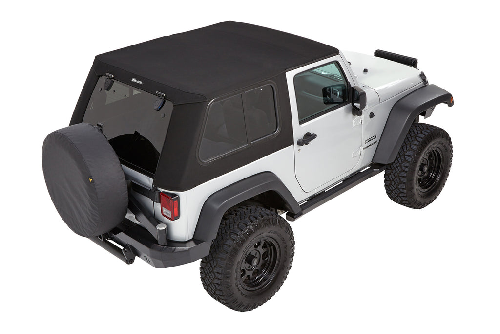 Trektop Pro Hybrid Slantback Soft Top For Jeep 2007-2018 Wrangler JK 2 Door Black Bestop