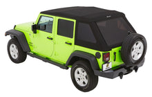 Load image into Gallery viewer, Jeep Wrangler Trektop Glide Slantback Soft Tops For Jeep 2007-2018 Wrangler JK 4 Door Black Premium Twill Bestop
