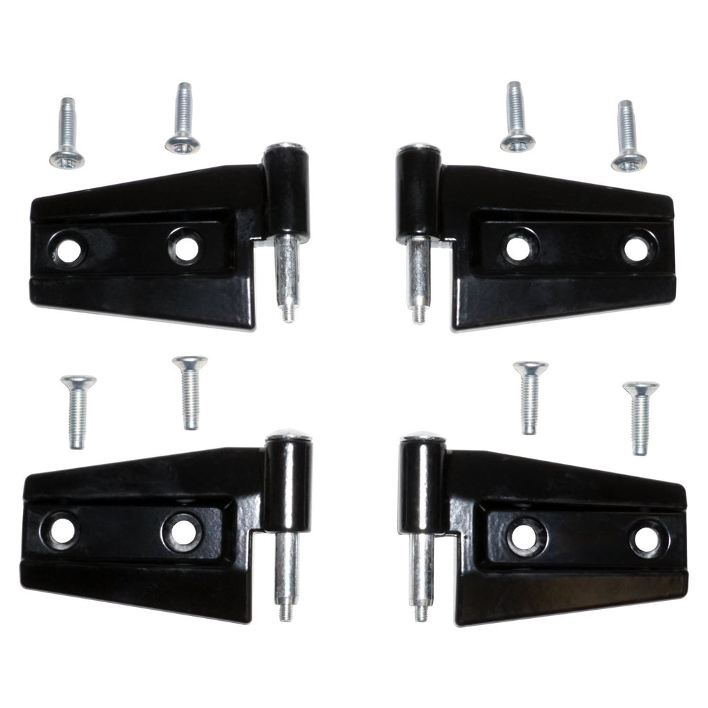 Black Primer Door Hinge Set (Door Side) for 2007-18 Jeep JK Wrangler w/ 2-Doors Crown Automotive