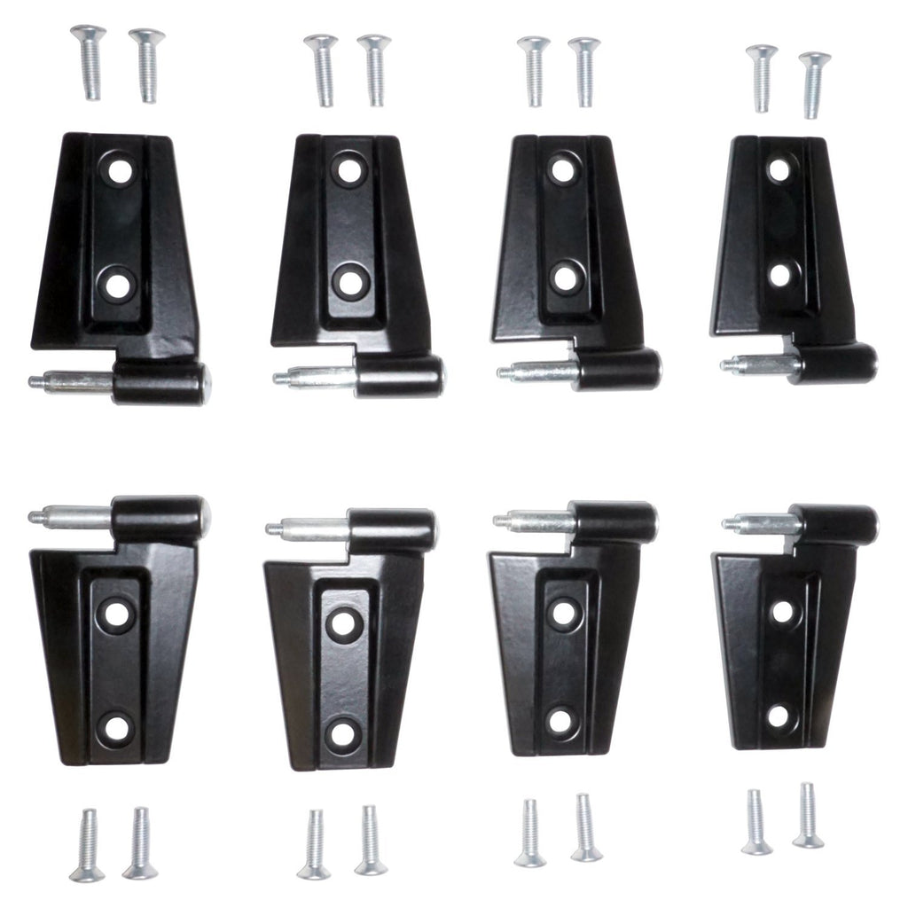 Black Primer Door Hinge Set (Door Side) for 2007-18 Jeep JK Wrangler w/ 4-Doors Crown Automotive
