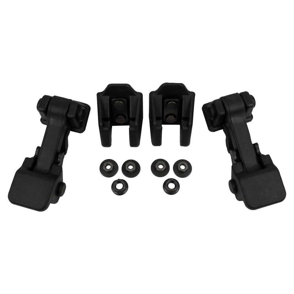 Hood Catch Kit for 2007-2018 Jeep JK Wrangler, Black Plastic Crown Automotive