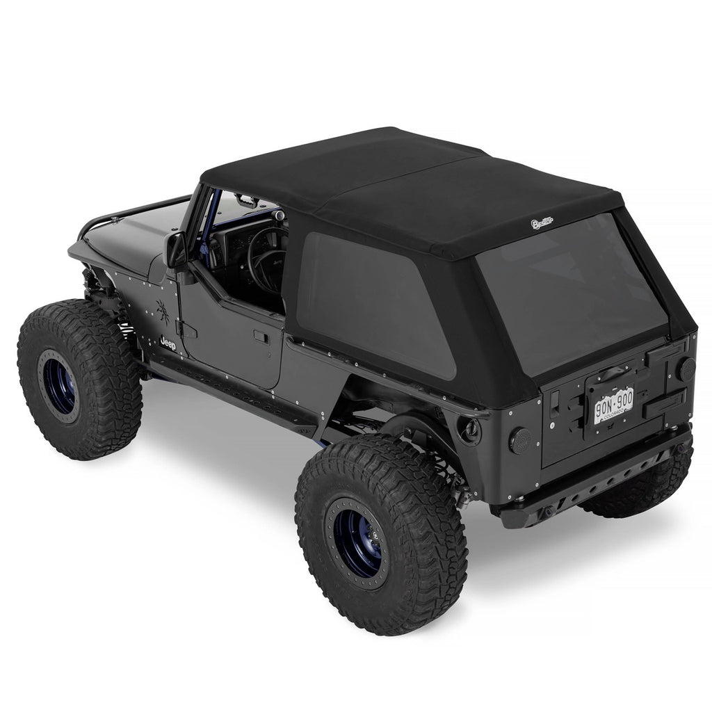 Trektop Slantback Soft Top For Jeep 2004-2006 Wrangler TJ Black Premium Twill Bestop