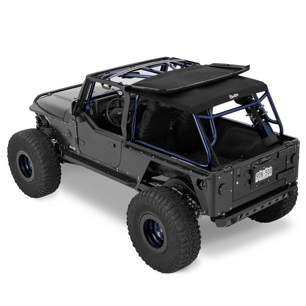 Trektop Slantback Soft Top For Jeep 2004-2006 Wrangler TJ Black Premium Twill Bestop
