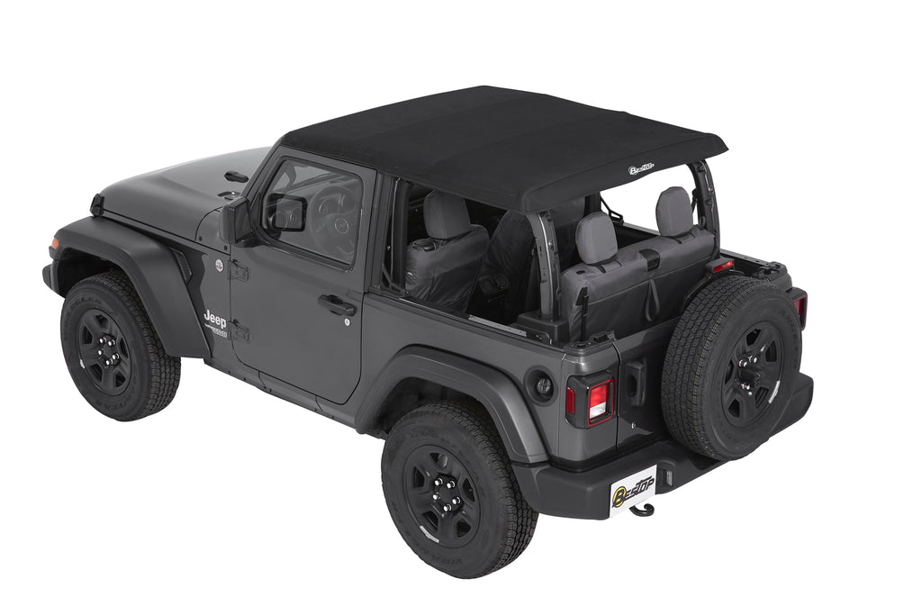 Trektop Slantback Soft Top For Jeep 2018-Current Wrangler JL 2 Door Black Premium Twill Bestop