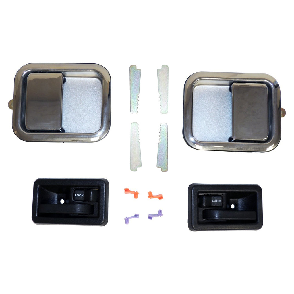 Full Interior and Exterior Chrome Door Handle Kit for 82-06 Jeep CJ-7, 8, YJ, TJ Crown Automotive