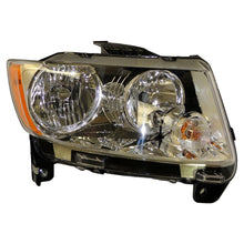 Load image into Gallery viewer, Right Halogen Headlight Assembly for 11-17 Jeep MK Compass w/ Chrome Bezels Crown Automotive