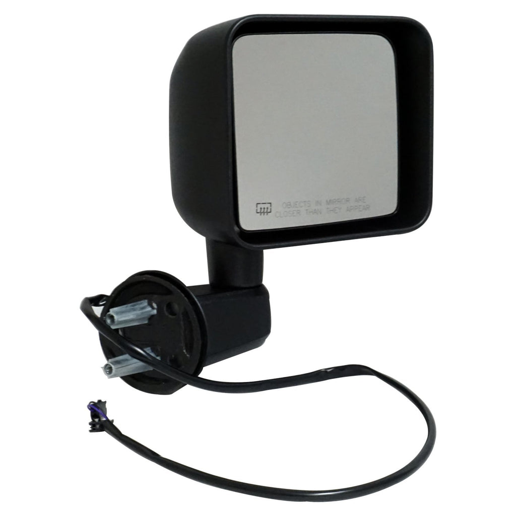 Black ; Right Power, Heated, Manual Folding Mirror for 2015-2018 Jeep JK Wrangler Crown Automotive