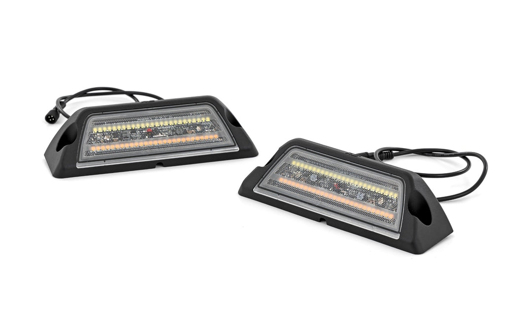 6 Inch LED Angled Light Pods | White/Amber | Pair