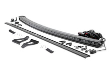 Load image into Gallery viewer, Jeep 50-inch Single Row Black Series Curved LED Light Bar Upper Windshield Kit 84-01 Jeep XJ Cherokee Rough Country