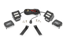 Load image into Gallery viewer, LED Light Kit Ditch Mount 2 Inch Black Pair Flood Jeep KL 14-21 Rough Country