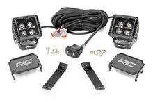 Load image into Gallery viewer, LED Light Kit Ditch Mount 2 Inch Black Pair White DRL  Jeep KL 14-21 Rough Country