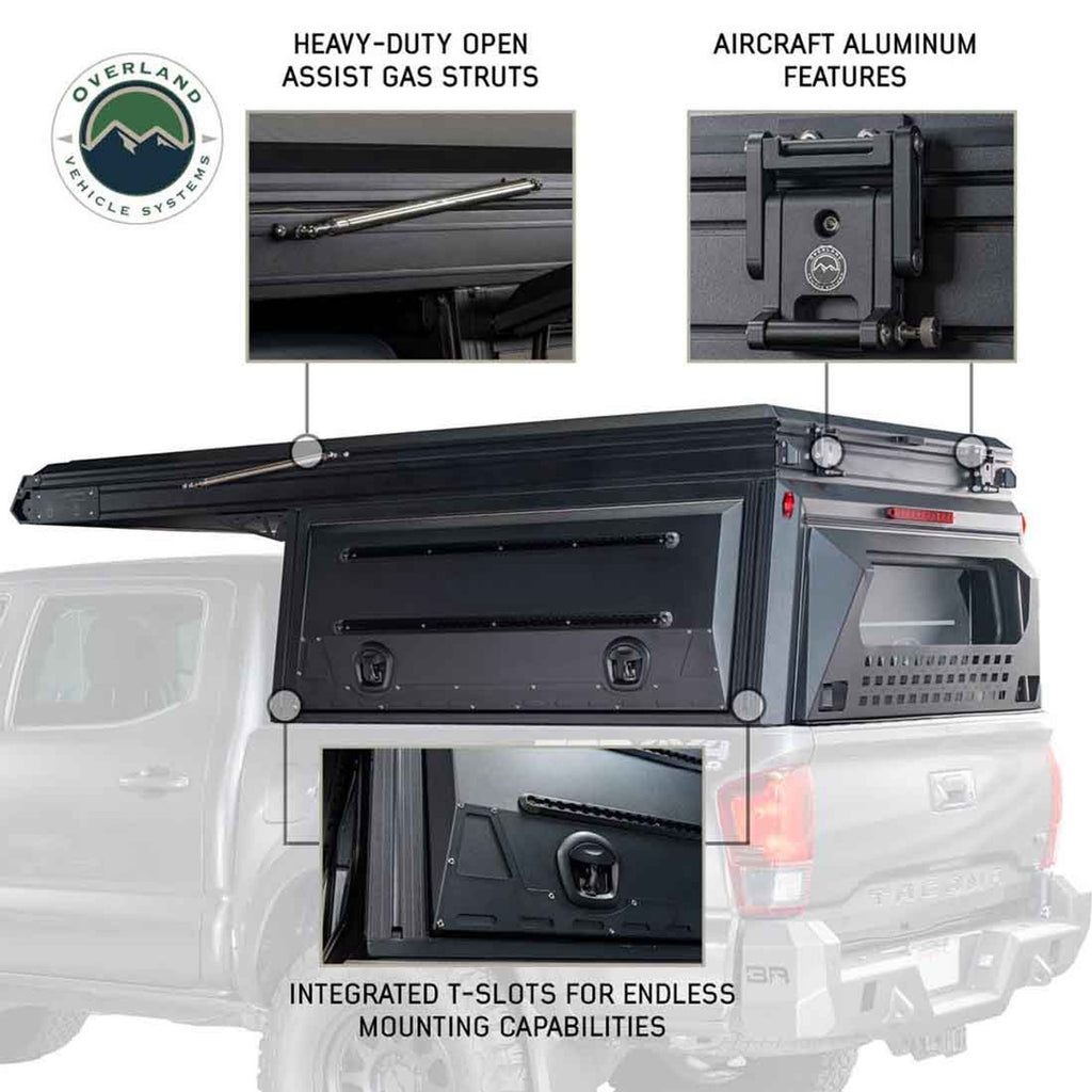 MagPak Camper W/Tent, Lights, Rear Molle Panel, Side Tie Downs, Front and Rear Windows 07-21 Toyota Tundra 5.5 Foot Bed Overland Vehicle Systems