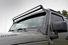 Load image into Gallery viewer, Jeep 50-Inch Straight LED Light Bar Upper Windshield Kit w/ 50 Inch Black Series LED Light 07-18 Wrangler JK Rough Country
