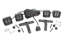 Load image into Gallery viewer, Jeep Quad LED Light Pod Kit -Black Series w/Amber DRL 18-20 JL 20-Up Gladiator Rough Country